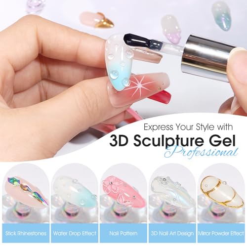 3D Water Droplet Gel Nail Polish - 12ML for Stunning Nail Art