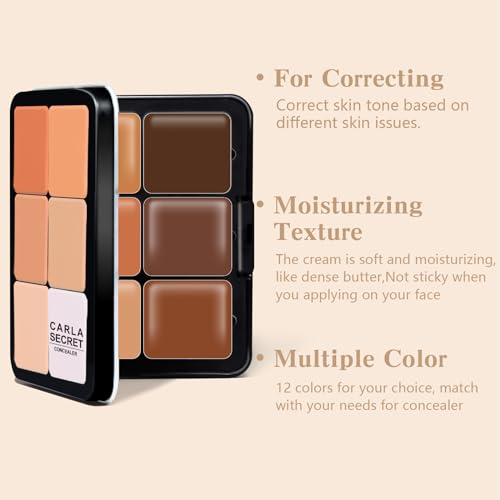 HOSAILY 12 Color Concealer Palette - Full Coverage Foundation Makeup