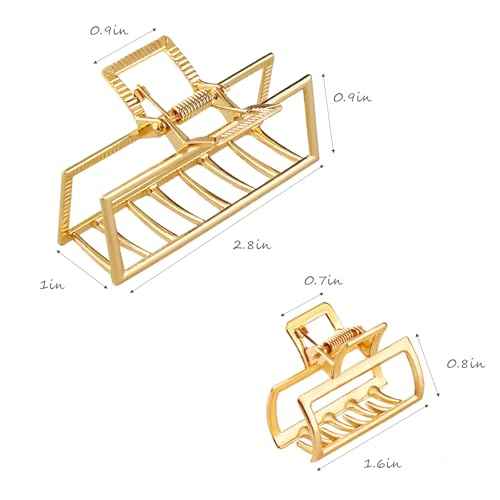 8 Pieces Metal Hair Claw Clips Set, Includes 3 Inches Large Size Hair Catch Barrette Jaw Clamp and 1.6 Inches Small Half Bun Hairpins for Women, Hair Accessories
