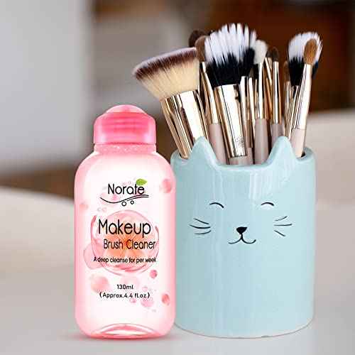 Norate Makeup Brush Cleaner, Make Up Brush Cleansers Solution, Makeup Cleaner for Makeup Brushes, Beauty Sponge, Powder Puff, Deep Clean Brush Shampoo, Gentle Formula Cruelty Free 4.4 FL.OZ