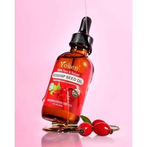 Organic Rosehip Seed Oil for Face,100 USDA Pure Rosehip Oils for Skin,Scars,Hair & Nails.2 fl Oz Cold Pressed Rose HIPS Oils for Skin Care, Anti-Aging, Scar Treatment, GUA SHA Massage Carrier Oil