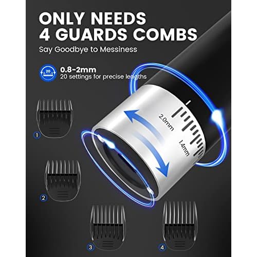 SUPRENT Professional Beard Trimmer for Men- with 20 Adjustable Precision Cutting Lengths- Cordless Hair Mustache Trimmer with Ceramic Blade- Rechargeable High-Performance Home Hair Trimmer