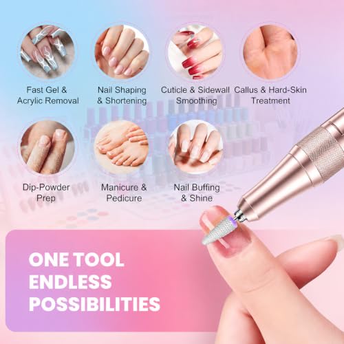 FLORAVIC Electric Nail Drill 50000RPM Cordless Manicure Machine