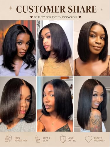 UNICE 7X5 Lace Part Glueless Human Hair Bob Wig 10inch