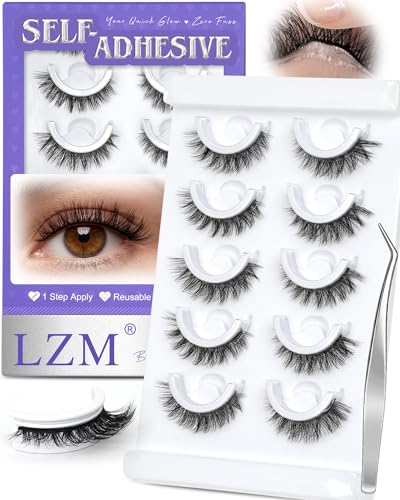 Self-Adhesive Eyelashes 12mm Wispy Press-On Lashes
