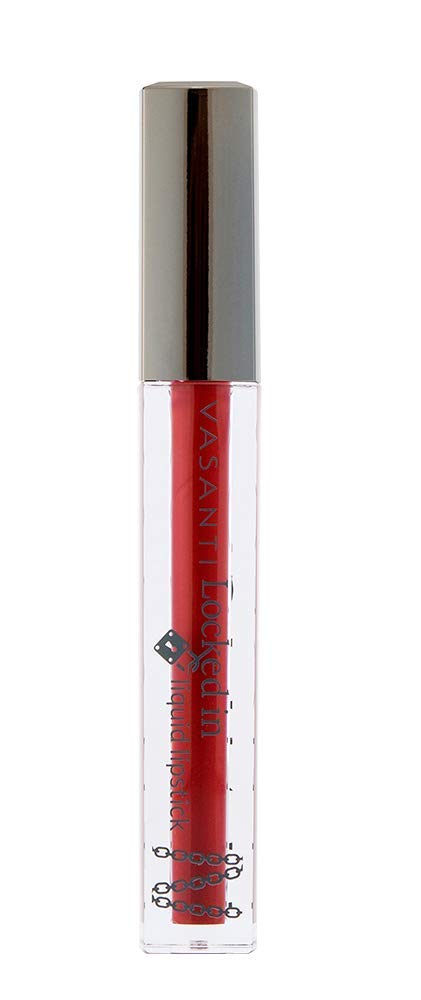 VASANTI Locked in Liquid Lipstick - Lust At First Sight (Rich Red) - High Pigmented, Hydrating, Nourishing, Non-Sticky, Smudge-proof, Matte Liquid Lipstick - Natural, Organic, Paraben-Free