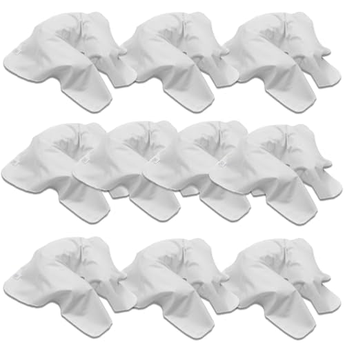 10 Pack Body Linen Organic Cotton Flannel Draped Face Cradle Covers Made in The USA. Thick, Soft, Large and no Lines on Clients Forehead. Faster Changing Between Clients ? White