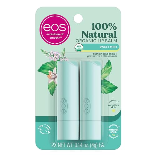 EOS Sweet Mint Organic Lip Balm Sticks, 2-Pack