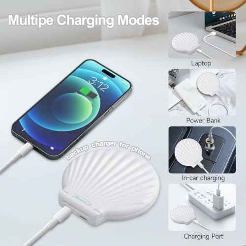 Compact Makeup Mirror with Lights - 3.5" Portable, 2-Sided, Lightweight & Shatterproof, Folding Magnifying Mirror 2X/10X, for Women