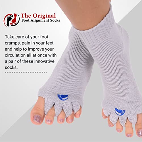 The Original My-Happy Feet Foot Alignment Socks with Toe Separators – Medium, Green & Black