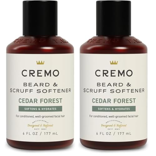 Cremo Cedar Forest Beard & Scruff Softener,Softens and Conditions Coarse Facial Hair of all Lengths in Just 30 Seconds,6 Fluid Ounce,(Pack of 2)