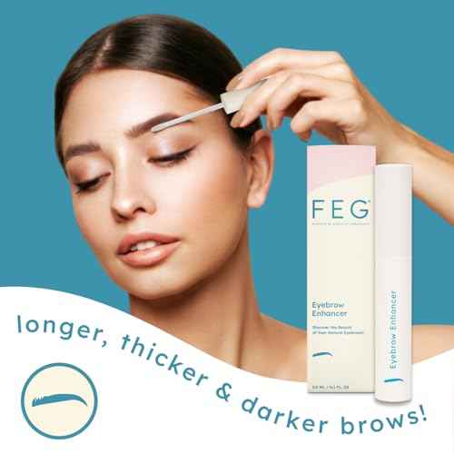 FEG Eyebrow Enhancer Growth Serum for Thicker Brows | Natural Brow Enhancing Serum for Growing and Thickening Eyebrows | Stimulates Natural Growth | 3-Pack of 3ml Tubes