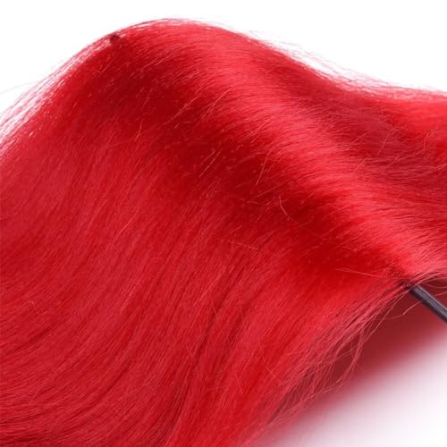 CANELIA Pre stretched Braiding Hair 26 Inch Red Braiding Hair Extensions Yaki Braids Hair Hot Water Setting Synthetic Hair Colored Braiding Hair Pre stretched Crochet Hair(26 Inch,2 Packs,Red#)