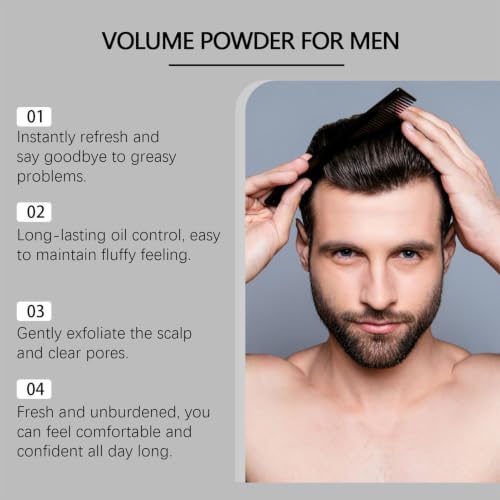 Men's Hair Texture Powder - Volumizing Styling Powder for Fuller Hair