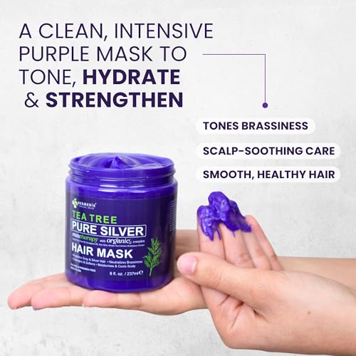 Tea Tree Purple Shampoo & Hair Mask Set for Blonde & Gray Hair