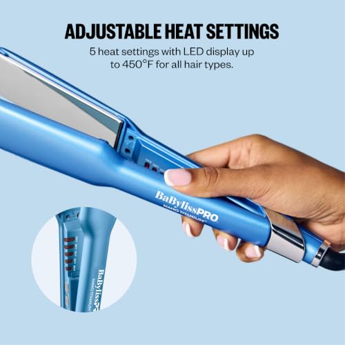 BaBylissPRO Nano Titanium Flat Iron Hair Straightener 450°F