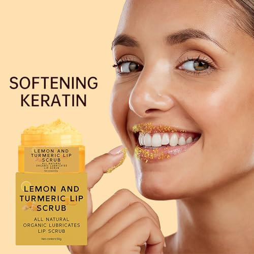 Turmeric Lemon Lip Scrub - Natural Sugar Exfoliator 50g