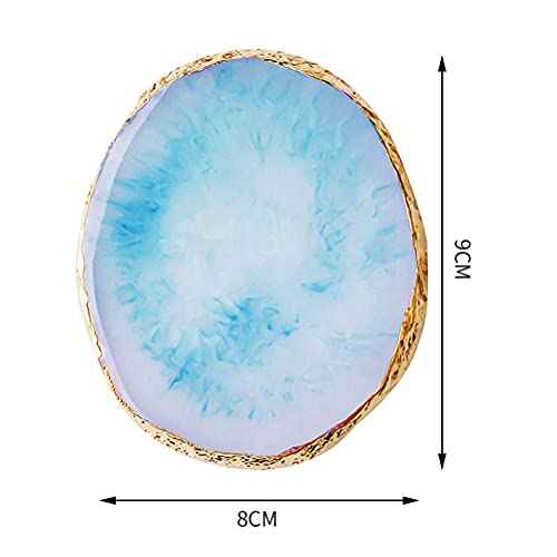 2 Pieces Resin Nail Art Palette, Nail Art Painting Gel Palette Gold Edge Color Makeup Display Board Nail Art Display Cosmetic Mixing Tools