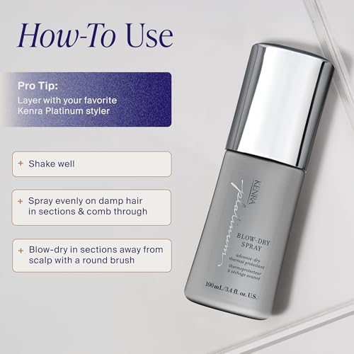 Kenra Platinum Blow-Dry Spray - Heat Protectant for Medium to Coarse Hair