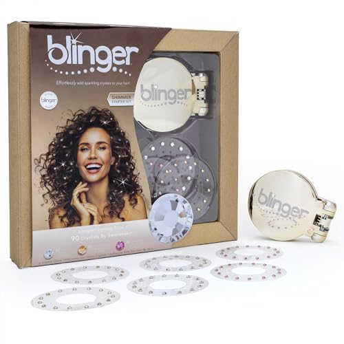 blinger® Shimmer Starter Set with Swarovski Crystals & Style Tool - Glam Hair Accessories