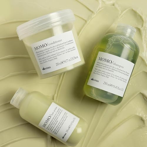 Davines MOMO Moisturizing Shampoo & Conditioner for Dry, Dehydrated Hair, Add Softness & Shine, Detangling Formula