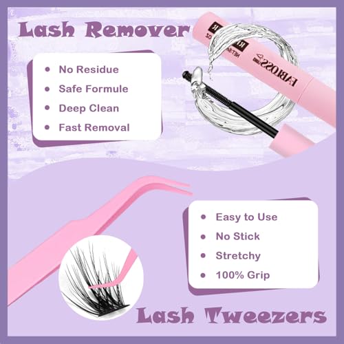 Lash Clusters Kit 144Pcs DIY Eyelash Extensions 80D