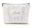 Bride Makeup Bag - Blue Wedding Cosmetic Pouch