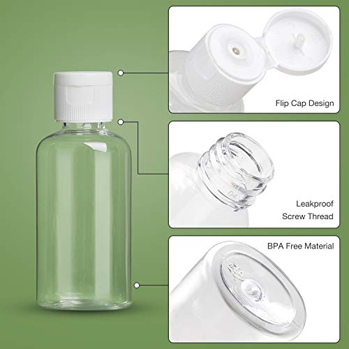 25-Pack 1.7oz Travel Bottles with Flip Cap | Clear Squeezable Refillable