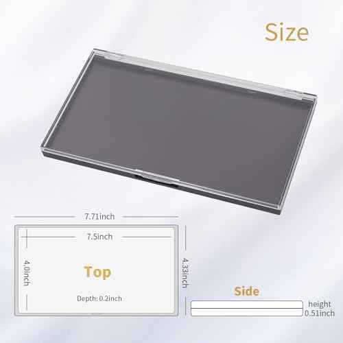 Magnetic Makeup Palette with Clear Top, 3Pack Empty Eyeshadow Pan Dispensing Storage Box with 60Pcs Adhesive Metal Stickers for DIY Cosmetics Lipstick Blush Powder-7.71¡±X4.33¡±Palette