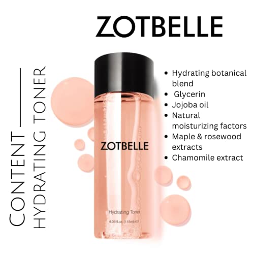 ZOTBELLE Hydrating Toner Softens, Soothes, Conditions, Refines, Nourishes, Stimulates Cell Renewal and Removes Residual Impurities as it Tones.