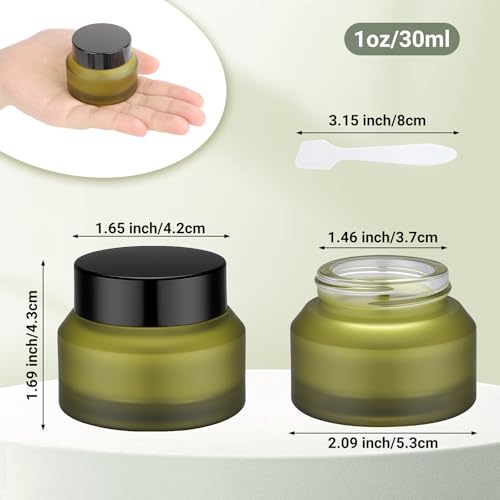 Segbeauty 4-Pack 30ml Frosted Glass Cosmetic Jars with Lids