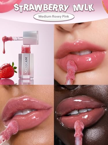 SHEGLAM Glass Lock Lip Gloss - Strawberry Milk