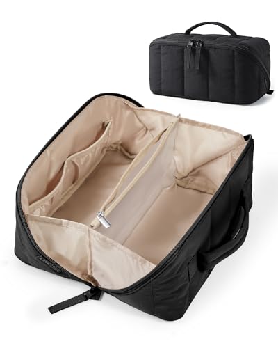 BAGSMART Women's Puffy Travel Makeup Bag, Water Resistant