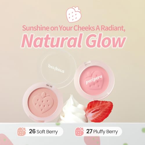 Peripera Pure Blushed Sunshine Cheek Blush - Strawberry Pink Matte