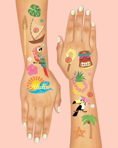 xo, Fetti Tropical Island Temporary Tattoos - 60 Gold Foil Pcs