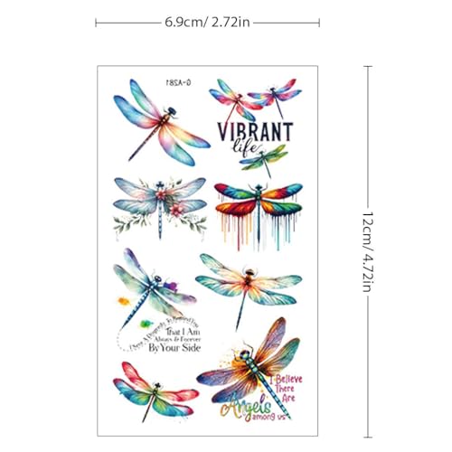 Dragonfly Temporary Tattoos for Kids, 10 Sheet Pack
