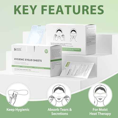 Aroma Season 100% Natural Cotton Hygienic Eyelid Sheets, Perfect for Use with Aroma Season Heated Eye Mask, Warm Eye Compress, Individually Wrapped Untreated Sheets 50 Count Box