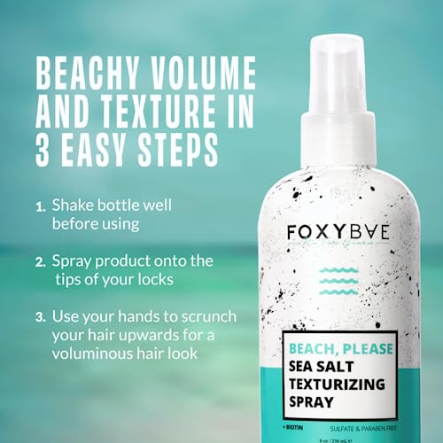 FoxyBae Sea Salt Spray for Hair - Volumizing & Texturizing - 8 Fl Oz