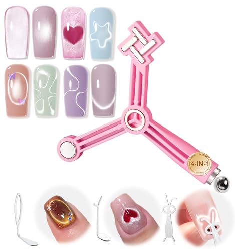 Magnetic Nail Art Tool Kit for Cat Eye Gel Polish - 4-in-1 Magnet Set