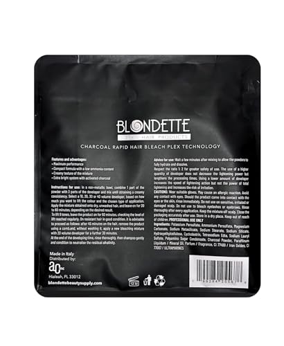 Blondette Charcoal Bleach Powder 460g - Professional Hair Lightener