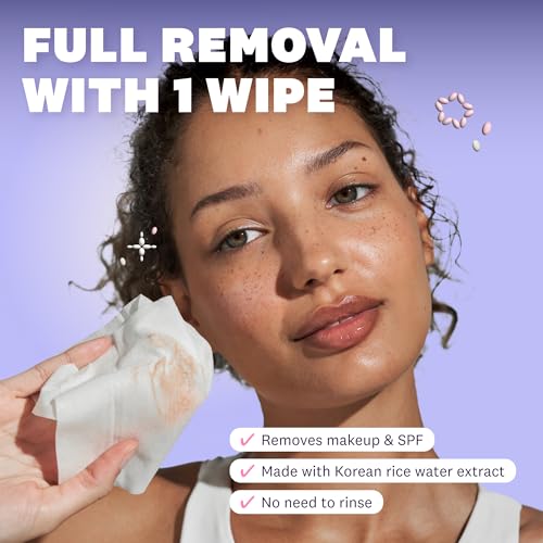 Rice Water Bright Makeup Remover Wipes, 50 Count