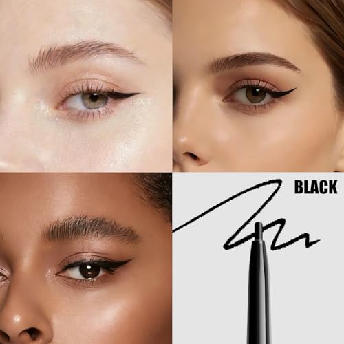 Waterproof Eyeliner Pencil - 24H Black Gel Liner with Precision Tip