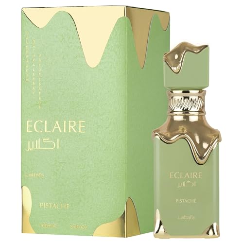 Lattafa Eclaire Pistache Eau de Parfum Spray for Women 3.4oz - Nutty, Creamy, Long-Lasting Fragrance