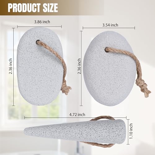 DEBETOOL 3-Pack Natural Volcanic Foot Pumice Stone Set for Callus Removal