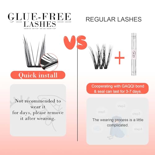 GAQQI Self Adhesive Lash Clusters 10-14mm Press On Lashes