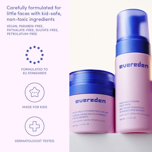 Evereden Kids Multi-Vitamin Face Wash & Cream Set, Peach