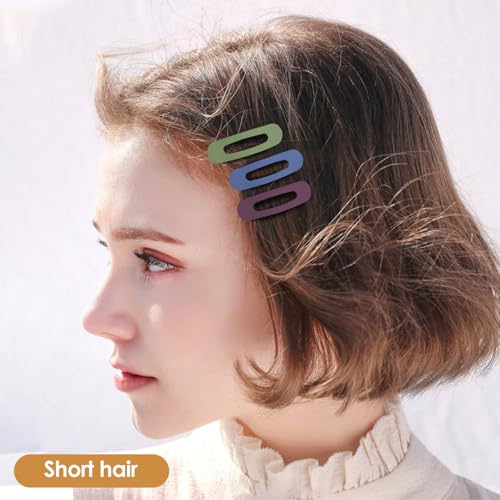 GOOWEAYY Small Flat Hair Clips for Women - 6 Pack in Army Green, Dark Purple, Blue