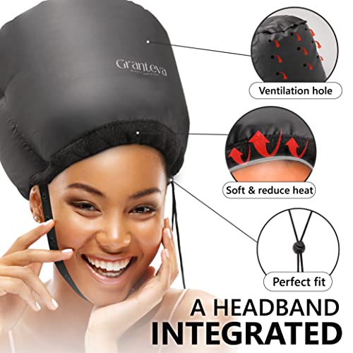 Granteva Hooded Hair Dryer with Headband - Fast Drying & Deep Conditioning