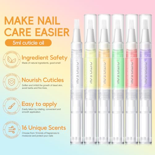 COSCELIA 16-Piece Cuticle Oil Pen Set - Moisturizing Nail Care & Repair