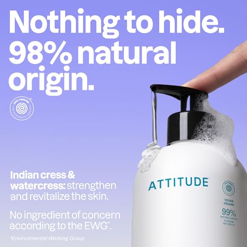 ATTITUDE EWG Verified Liquid Hand Soap, 16 oz Unscented